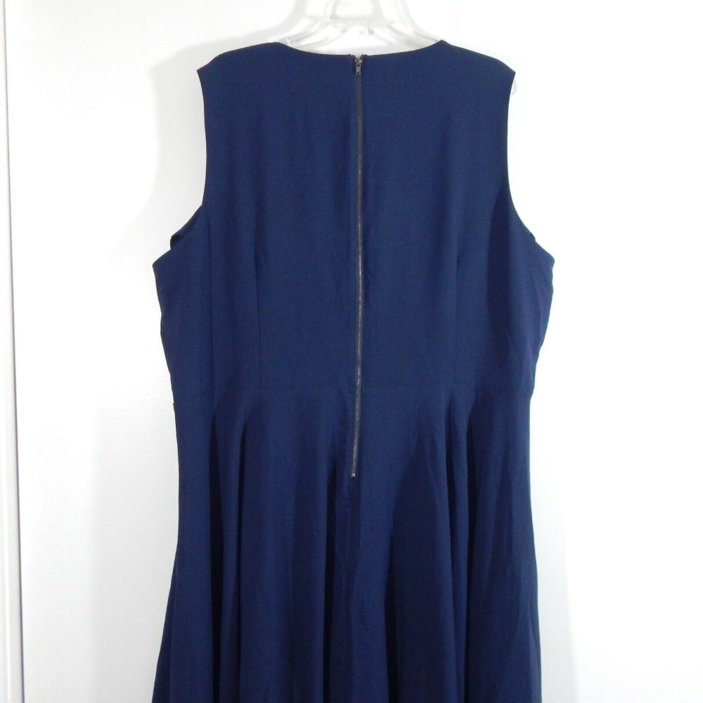 CITY CHIC dress veronica vintage fit flare knee length navy blue plus XXL 24 24W - Picture 6 of 8